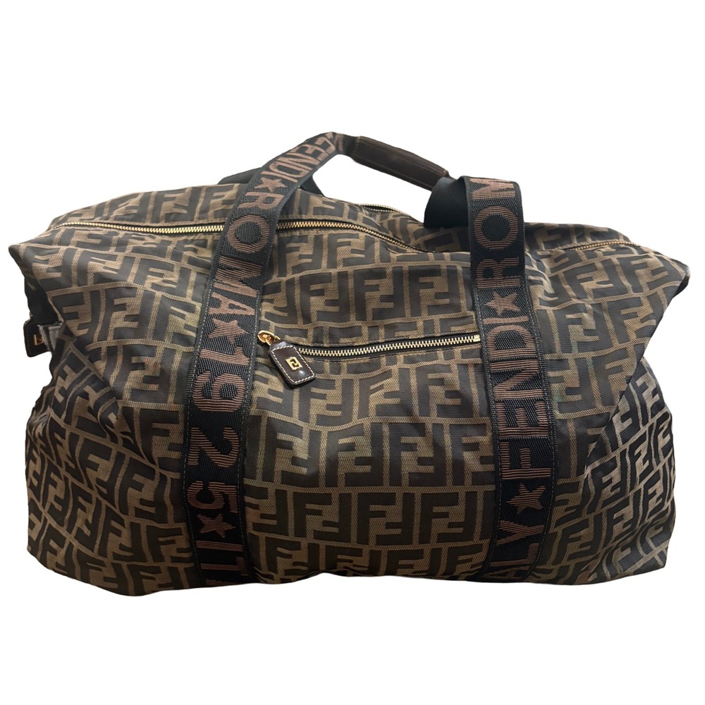 Fendi Black and Brown Monogram Duffel Bag
